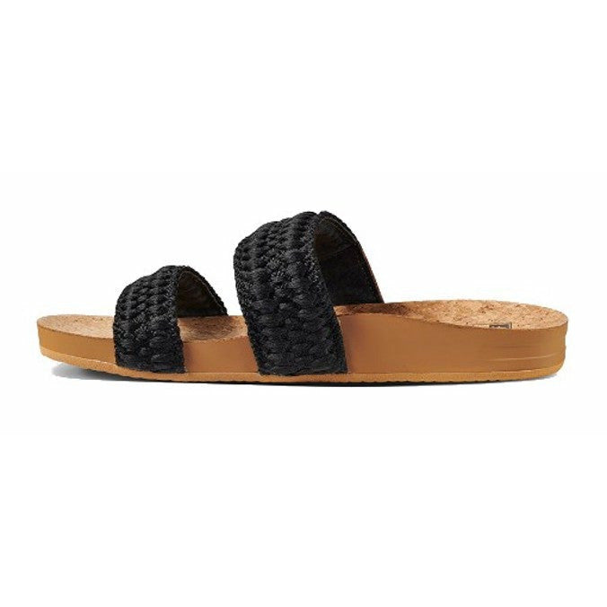 REEF CUSHION VISTA THREAD SLIPPERS - BLACK