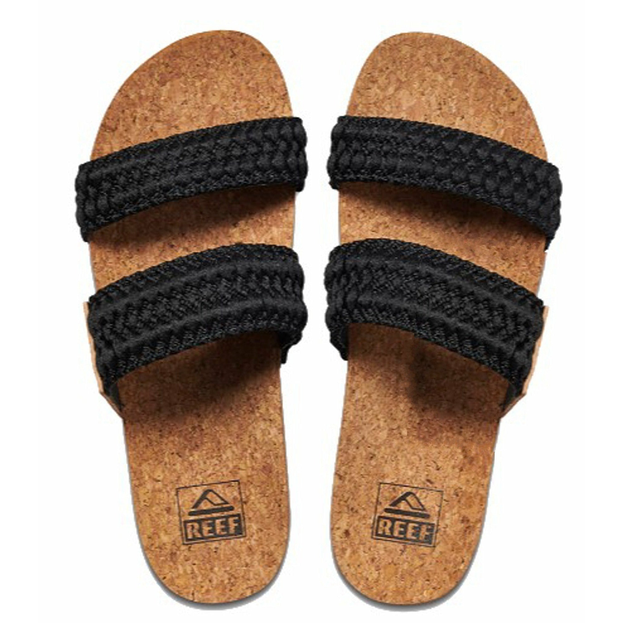 REEF CUSHION VISTA THREAD SLIPPERS - BLACK