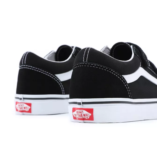 VANS OLD SKOOL VELCRO KINDERSCHOENEN (KIDS 4-8 JAAR) - BLACK-TRUE/WHITE