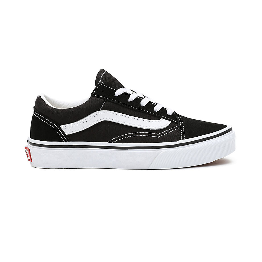 VANS OLD SKOOL CHILDREN'S SHOES (KIDS 4 - 8 YEARS) - BLACK/TRUE WHITE