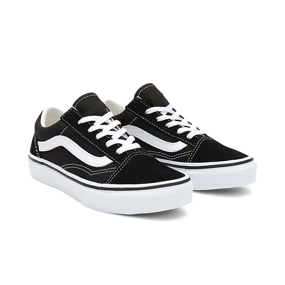 VANS OLD SKOOL CHILDREN'S SHOES (KIDS 4 - 8 YEARS) - BLACK/TRUE WHITE