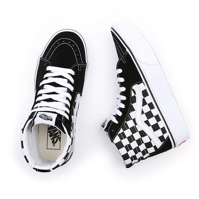 VANS SK8-HI PLATFORM 2.0 SHOES - CHECKERBOARD TRUE WHITE