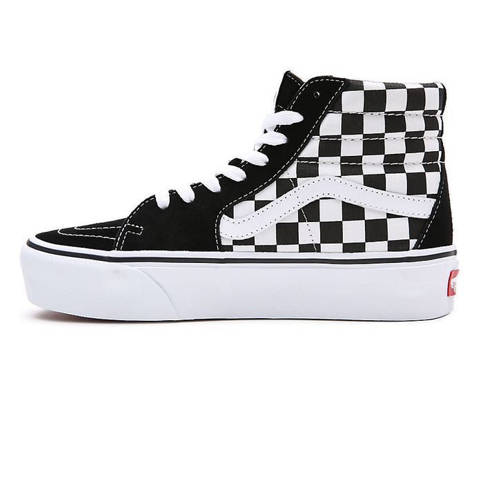 VANS SK8-HI PLATFORM 2.0 SHOES - CHECKERBOARD TRUE WHITE