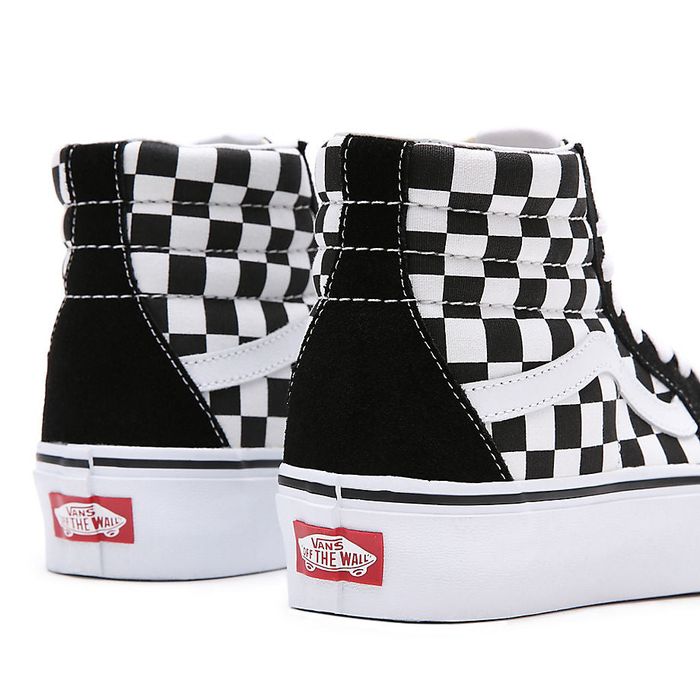 VANS SK8-HI PLATFORM 2.0 SHOES - CHECKERBOARD TRUE WHITE