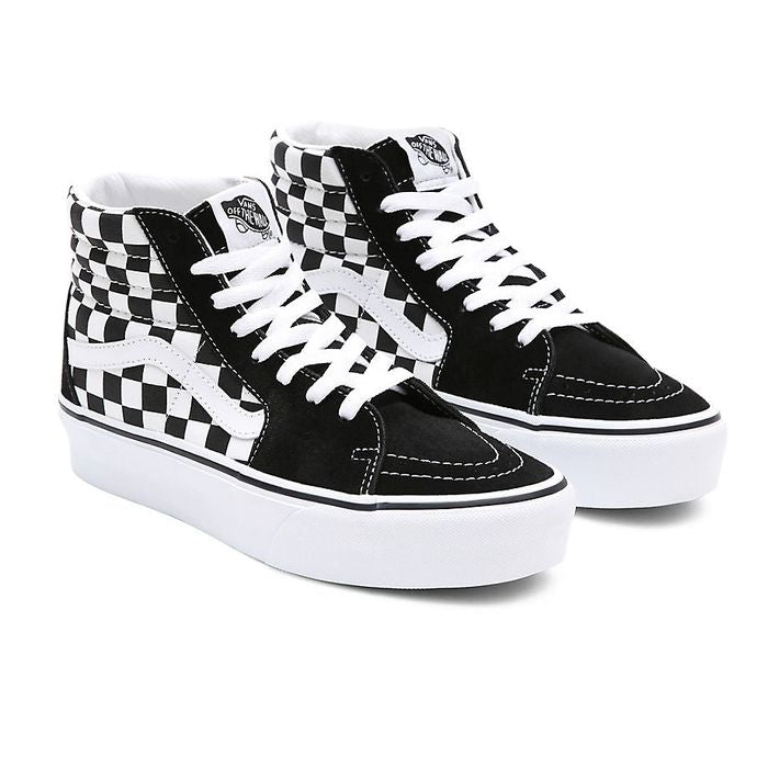 VANS SK8-HI PLATFORM 2.0 SHOES - CHECKERBOARD TRUE WHITE