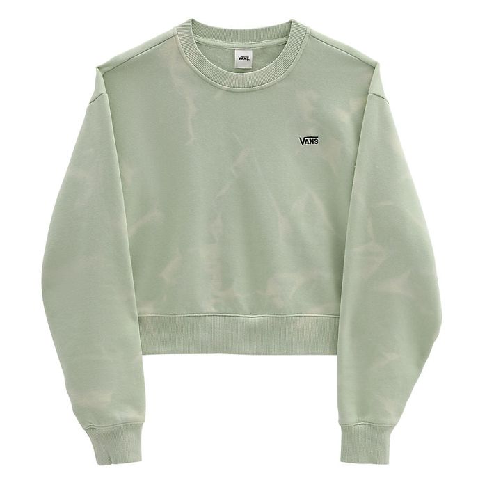 VANS WATER WASH CROP CREW SWEATER - CELADON GREEN