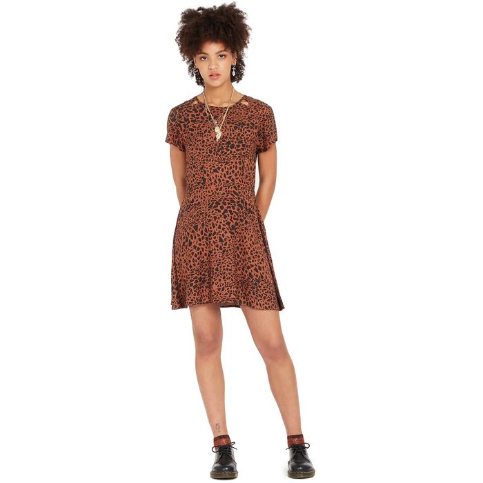 VOLCOM DINO TEA-KLEID – DUNKLER TON