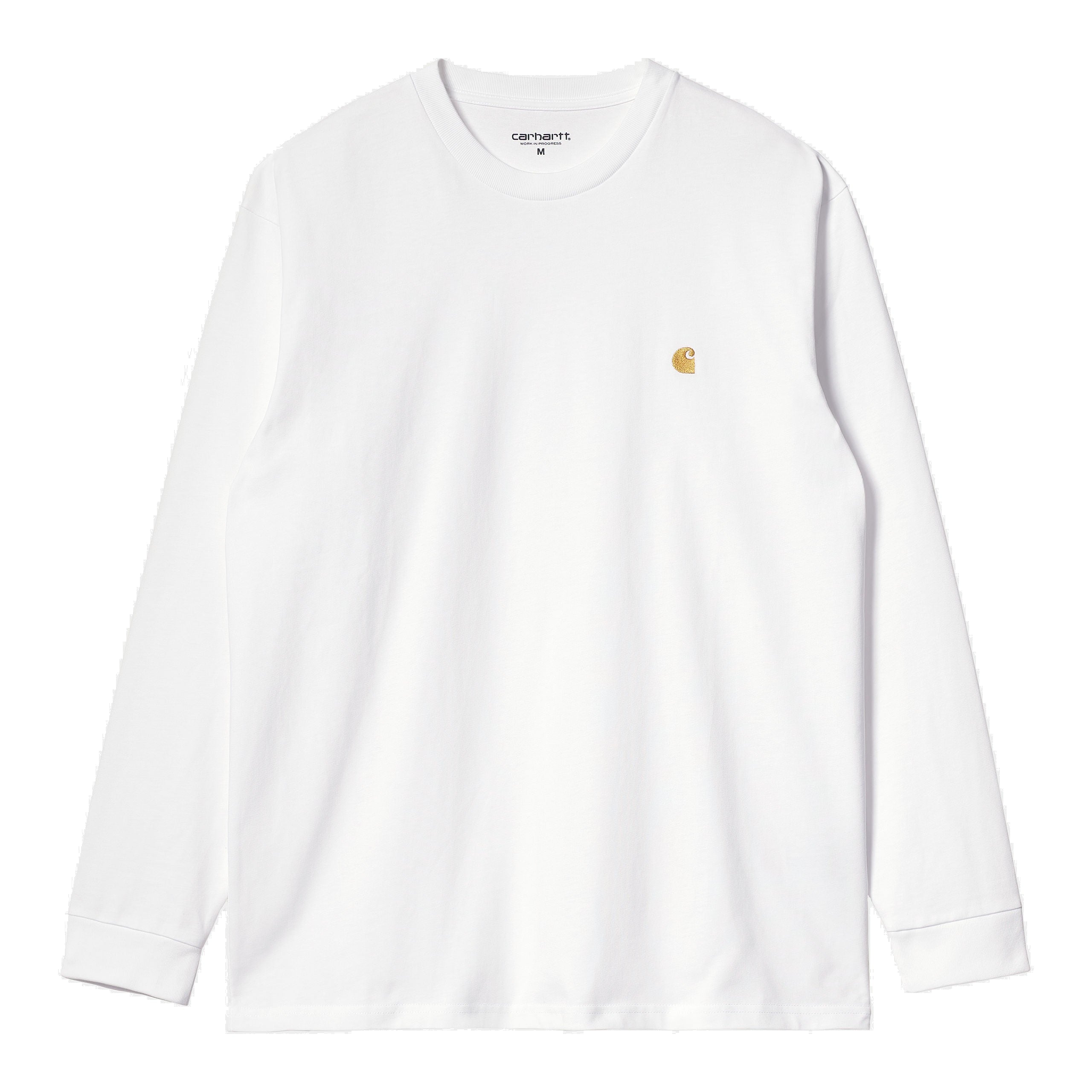 CARHARTT WIP CHASE LONG SLEEVE T-SHIRT - WHITE/GOLD