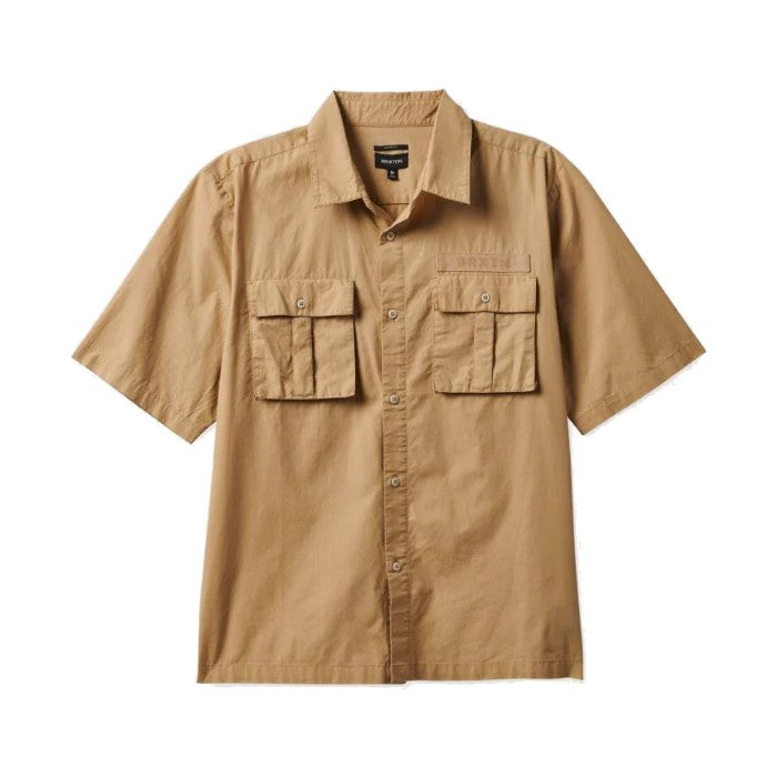 BRIXTON SURPLUS SHORT SLEEVE WOVEN OVERHEMD - SAND