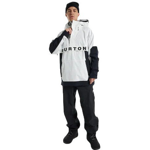 BURTON MEN'S FROSTNER 2L ANORAK SKI/SNOWBOARD JAS - STOUT WHITE/TRUE BLACK