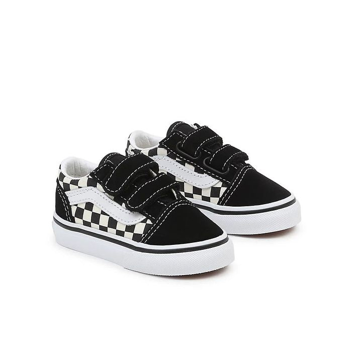 VANS PRIMARY CHECK OLD SKOOL VELCRO SCHOENEN (KIDS 1-4) - (PRIMARY CHECK) BLACK/WHITE