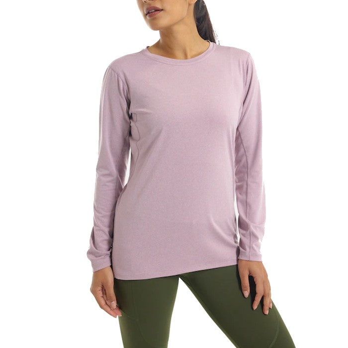 BURTON WOMEN'S MULTIPATH ESSENTIAL TECH LONG SLEEVE THERMOSHIRT - ELDERBERRY HEATHER