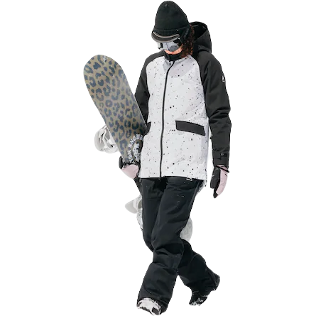 BURTON WOMEN'S LALIK SKI/SNOWBOARD JACKET - STOUT WHITE SPATTER/TRUE BLACK