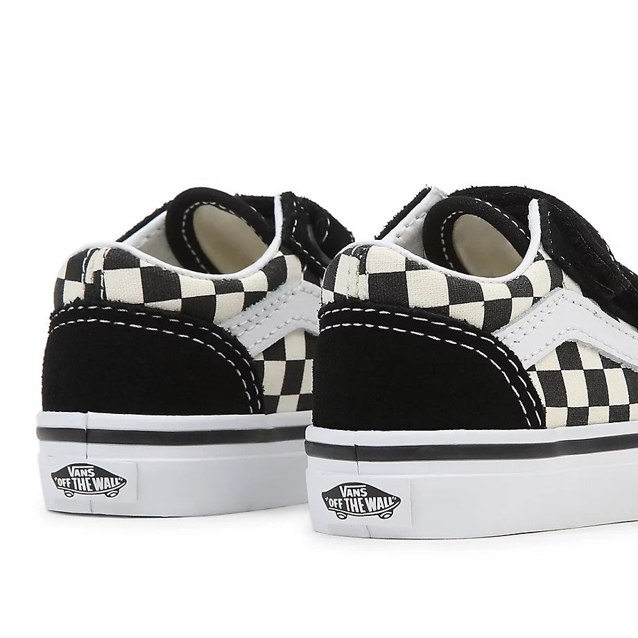 VANS PRIMARY CHECK OLD SKOOL VELCRO SCHOENEN (KIDS 1-4) - (PRIMARY CHECK) BLACK/WHITE