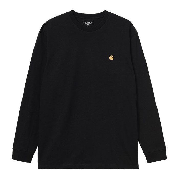 CARHARTT WIP CHASE LONG SLEEVE T-SHIRT - BLACK/GOLD