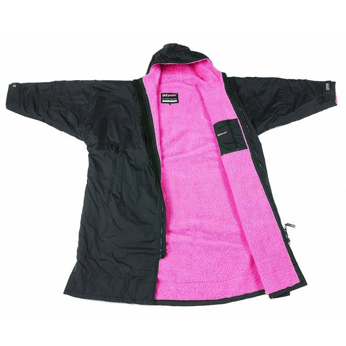 DRYROBE ADVANCE LONG SLEEVE BEACH PONCHO - BLACK PINK