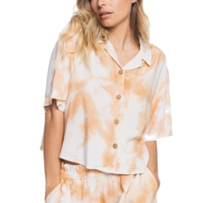 ROXY PAPER DAY TIE DYE BLOUSE - TOAST