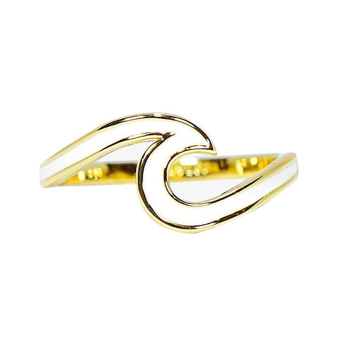 PURA VIDA ENAMELED WAVE RING - GOLD