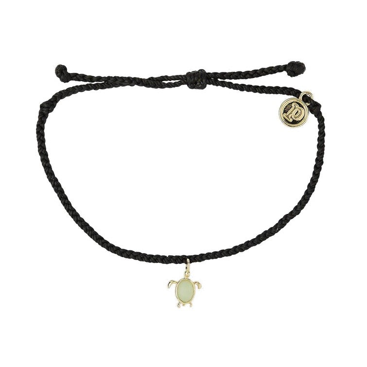 PURA VIDA GOLD SAVE THE SEA TURTLES CHARM ARMBAND BLACK