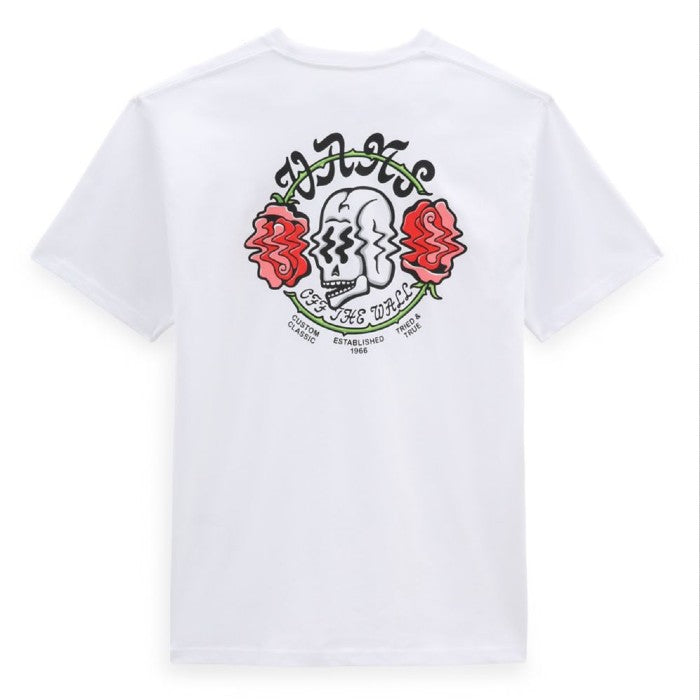 VANS SHAKEN SKULL SHORT SLEEVE T-SHIRT - WHITE