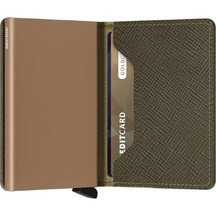 SECRID SLIMWALLET PORTEMONNEE - SAFFIANO OLIVE