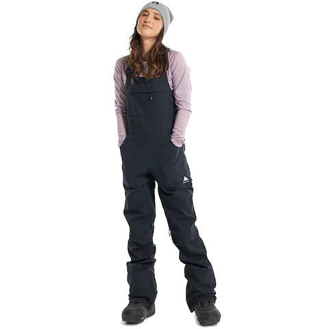 BURTON WOMEN'S AVALON STRETCH BIB SNOWBOARD OVERALL - TRUE BLACK The Old Man Boardsports Burton