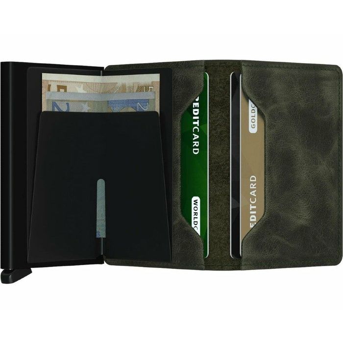 SECRID SLIMWALLET PORTEMONNEE - VINTAGE OLIVE-BLACK