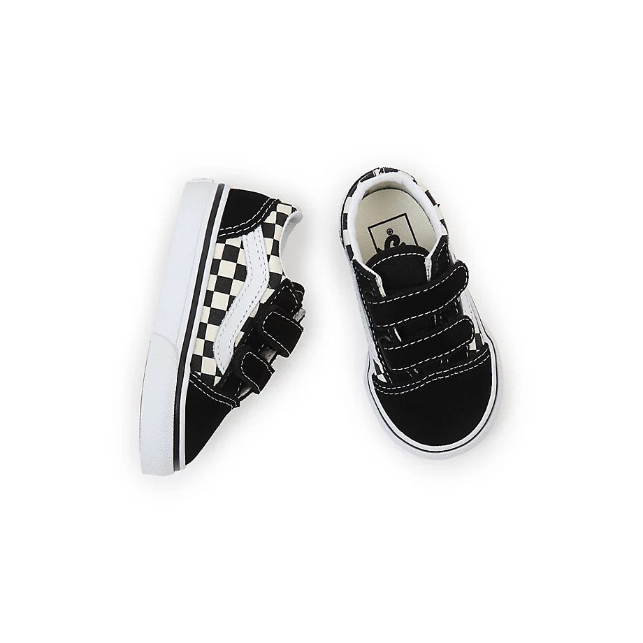 VANS PRIMARY CHECK OLD SKOOL VELCRO SCHOENEN (KIDS 1-4) - (PRIMARY CHECK) BLACK/WHITE