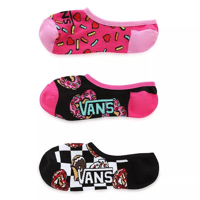 VANS LOVE CANOODLE (SNEAKER) SOCKS (3-PAIR) - CYCLAMEN-BLACK